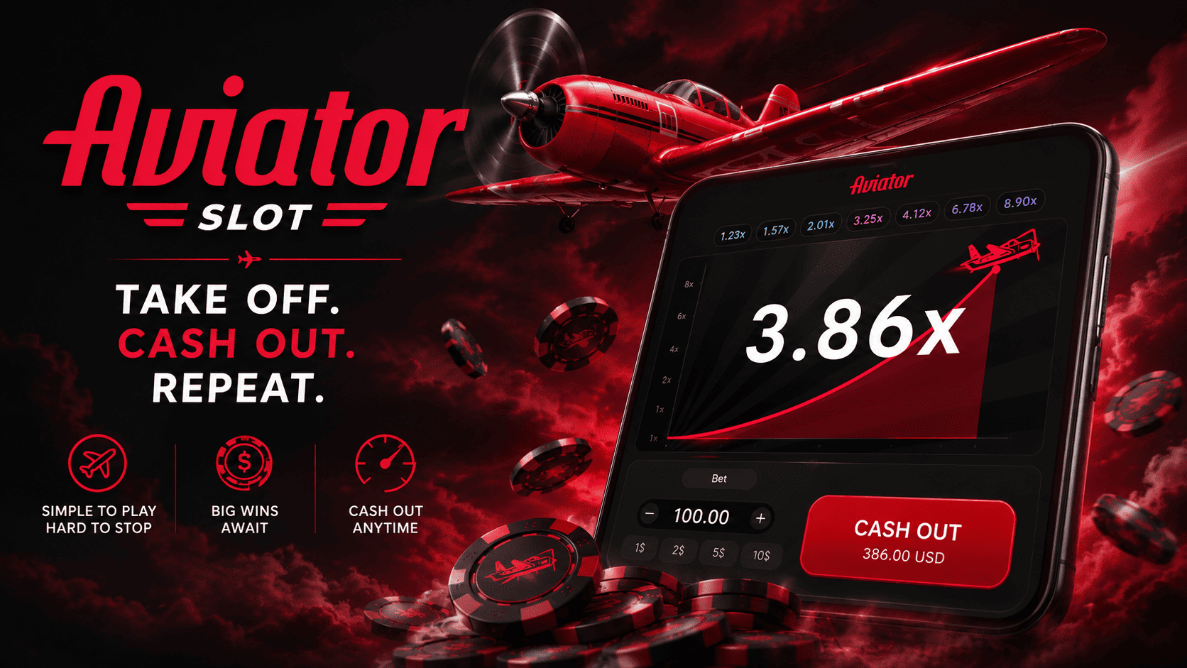 Interfaz móvil de Aviator